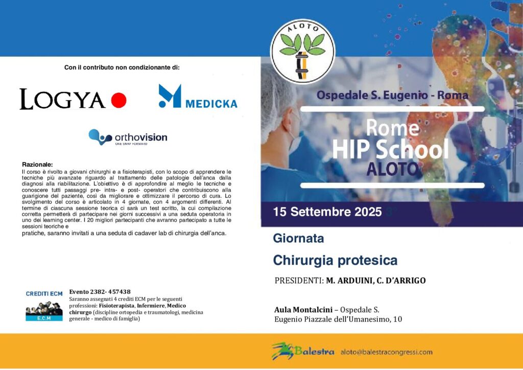 ROME HIP SCHOOL – 3° Giornata Chirurgia Protesica