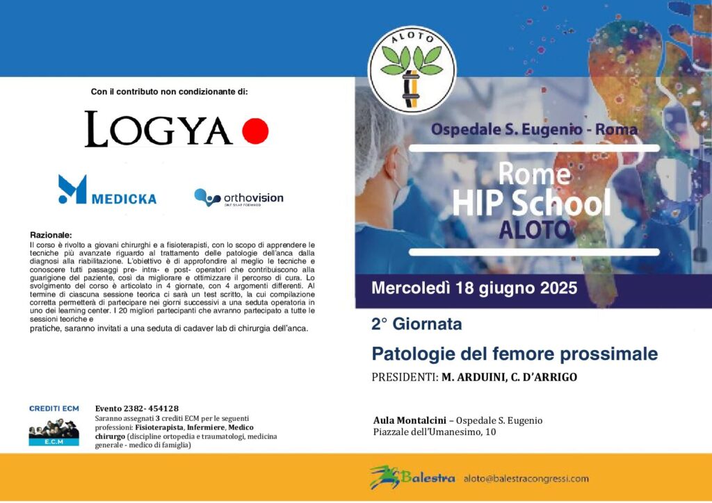 ROME HIP SCHOOL – 2° Giornata Patologie del femore prossimale