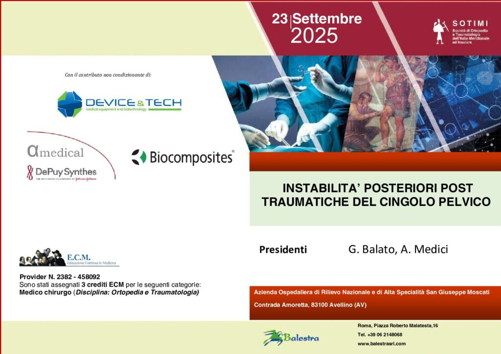 INSTABILITA’ POSTERIORI POST DEL CINGOLO PELVICOTRAUMATICHE