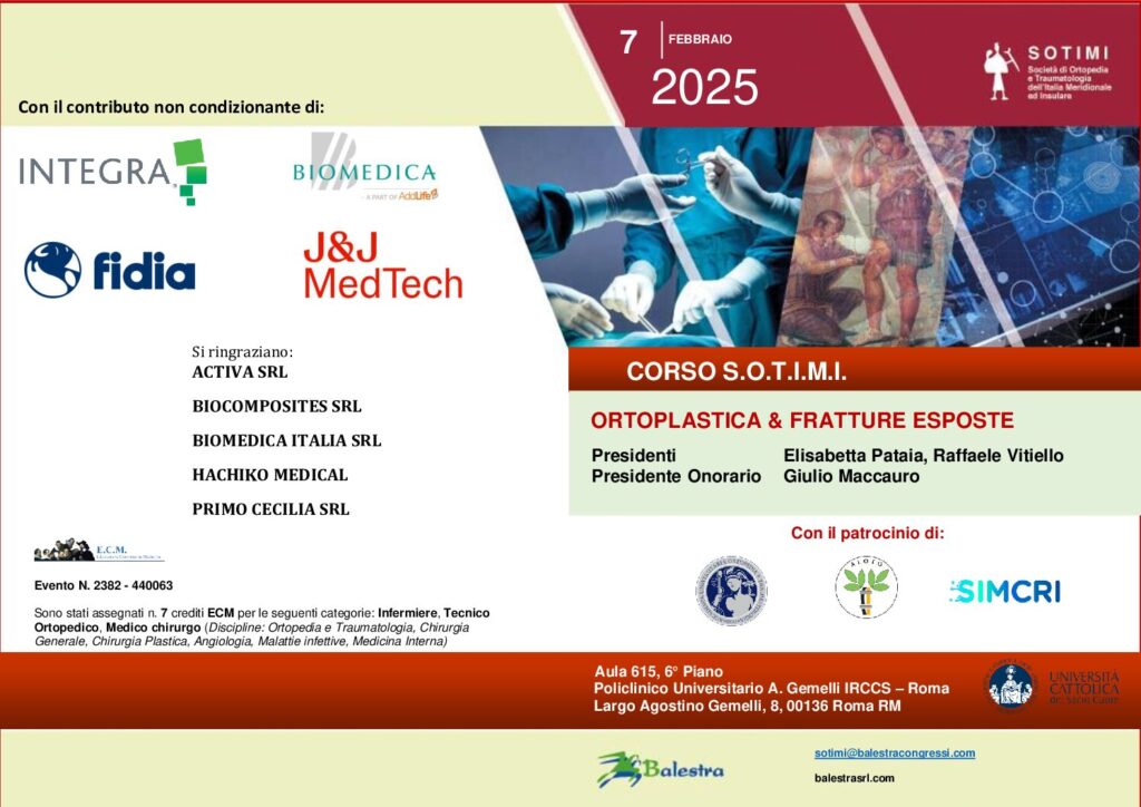 CORSO S.O.T.I.M.I. ORTOPLASTICA & FRATTURE ESPOSTE